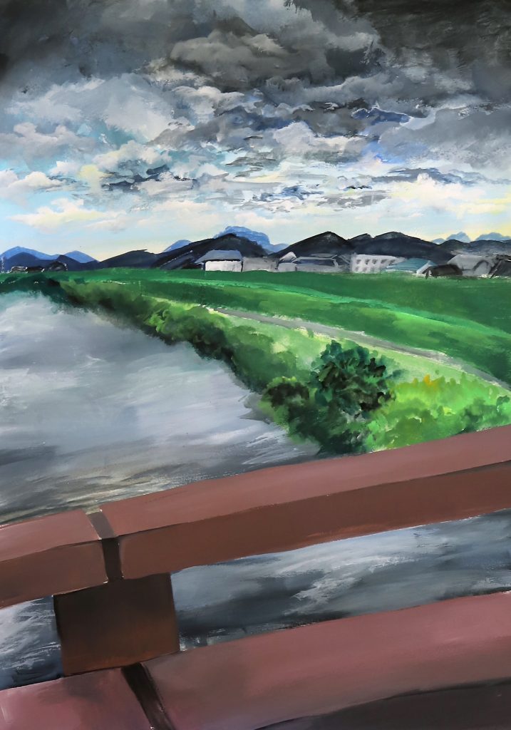 「田島橋と雨雲」第二中学校　３年　鈴木　舞